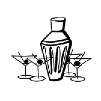 イラスト：グラスとボトル